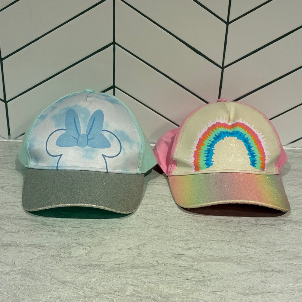 Lot of 2 Size 4-6 Girls Disney and Capelli Ball Caps